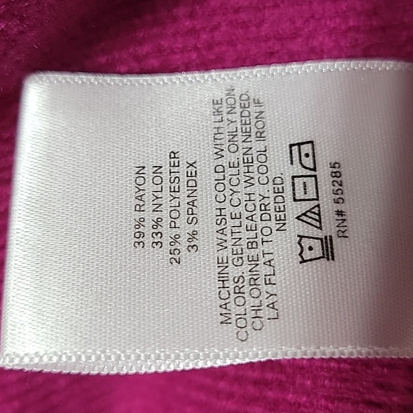 Express Body Contour Side Slit Midi Sweater Pencil Skirt Fuchsia Size Large - Picture 7 of 7